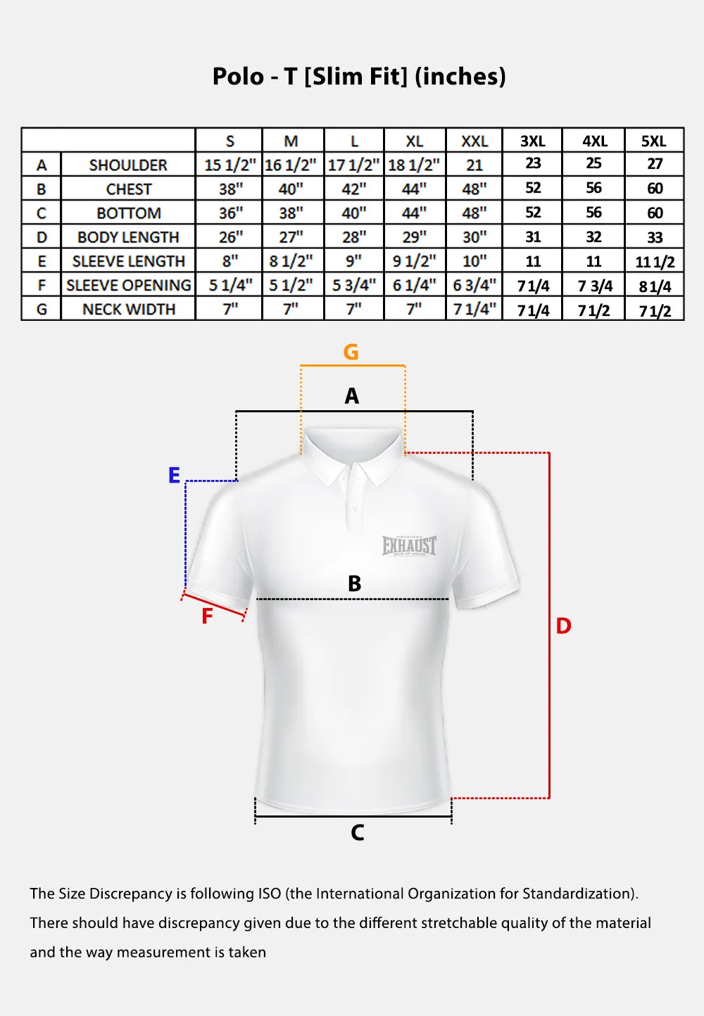 EXHAUST MENS POLO T-SHIRT [SLIM FIT] 1490