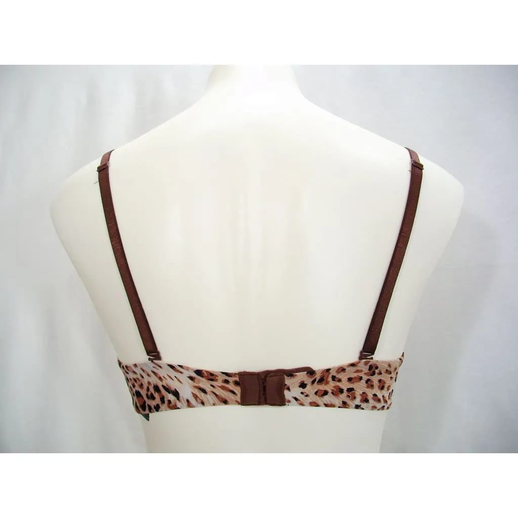 Felina 130566 Enchanted T-Shirt Memory Foam Underwire Bra 34C Chocolate Cheetah