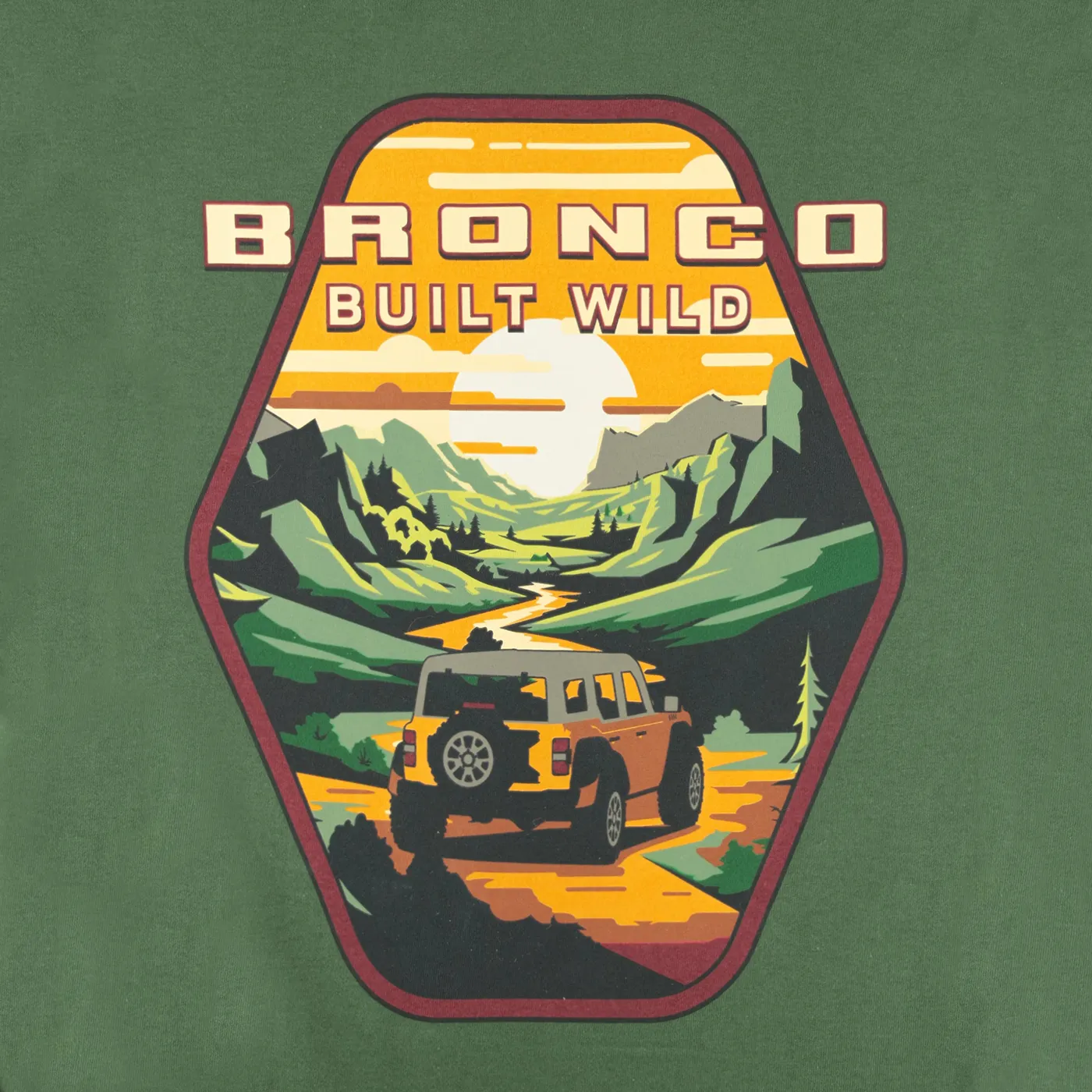 Ford Bronco Men's Built Wild Badge Short Sleeve T-Shirt