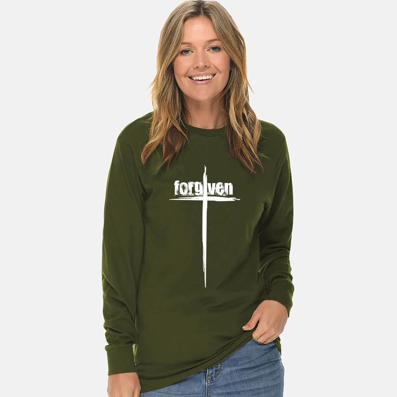 Forgiven Cross Unisex Long Sleeve T Shirt