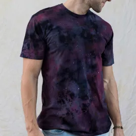 Galaxy maroon black constellation nebula tie dye shirt cotton shirt for astronomy