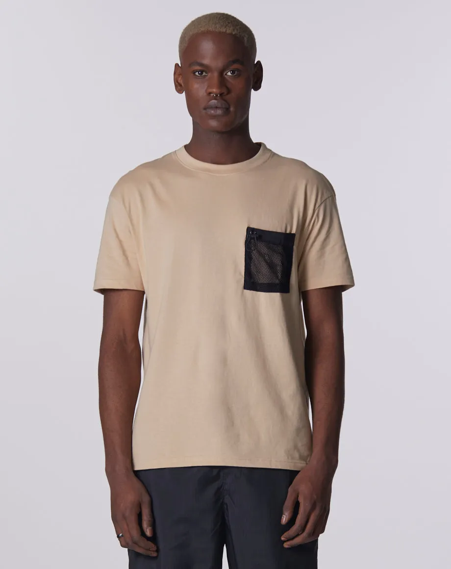 GENKO MESH UTILITY POCKET MEN'S T-SHIRT | MUSHROOM