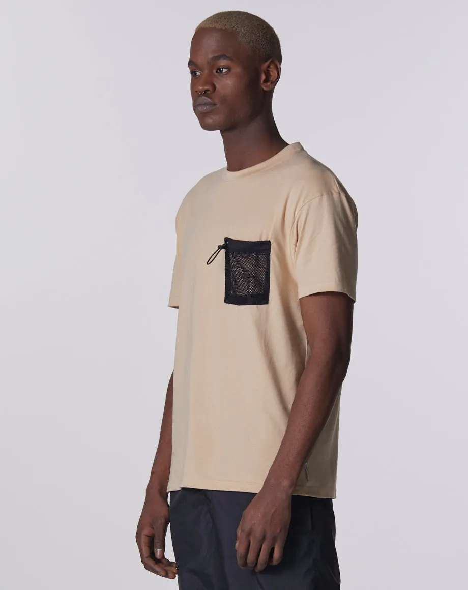 GENKO MESH UTILITY POCKET MEN'S T-SHIRT | MUSHROOM