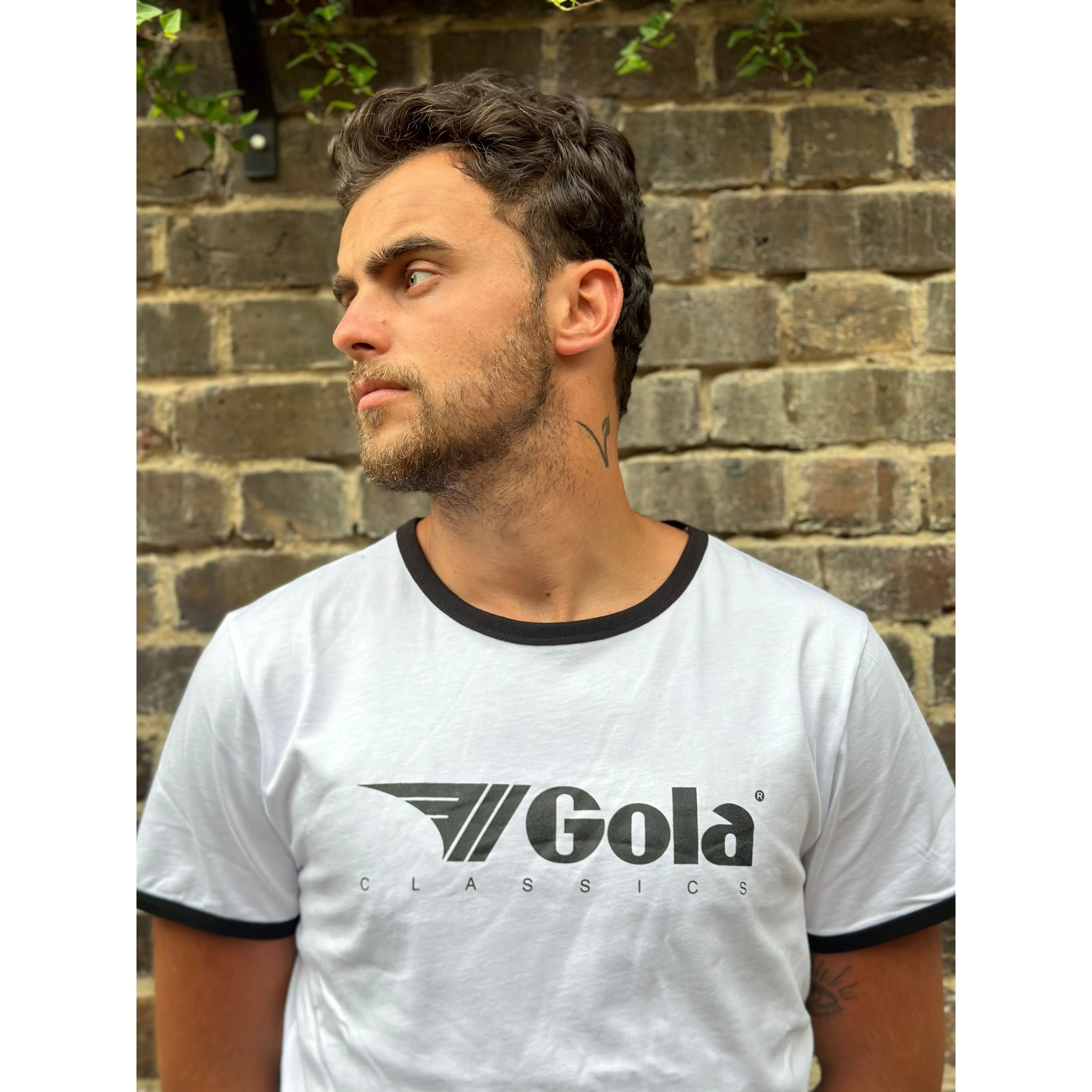 Gola - White & Black Short Sleeve Ringer - T-Shirt