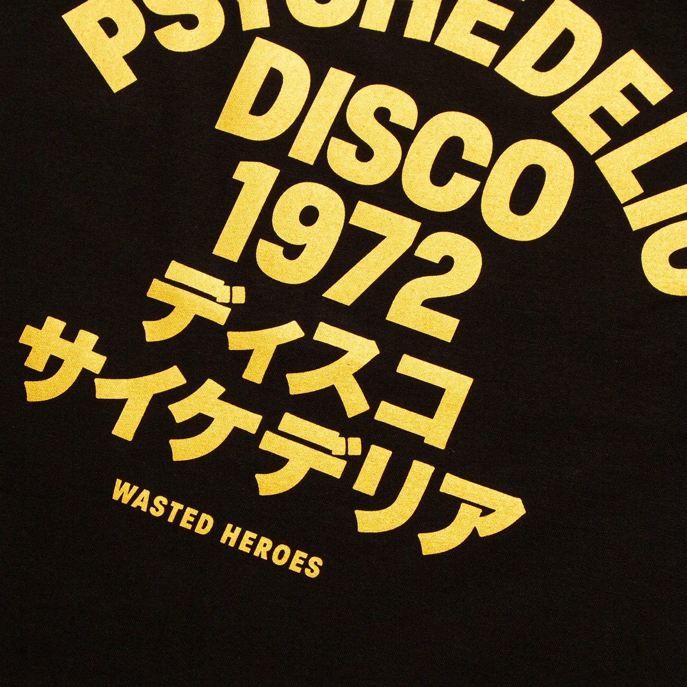 Gold 1972 Psychedelic Disco Front Print - Tshirt - Black