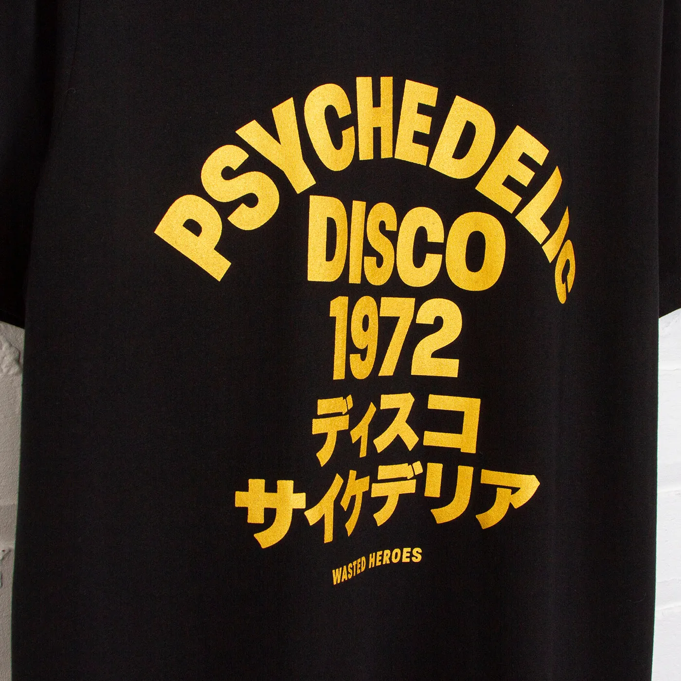 Gold 1972 Psychedelic Disco Front Print - Tshirt - Black