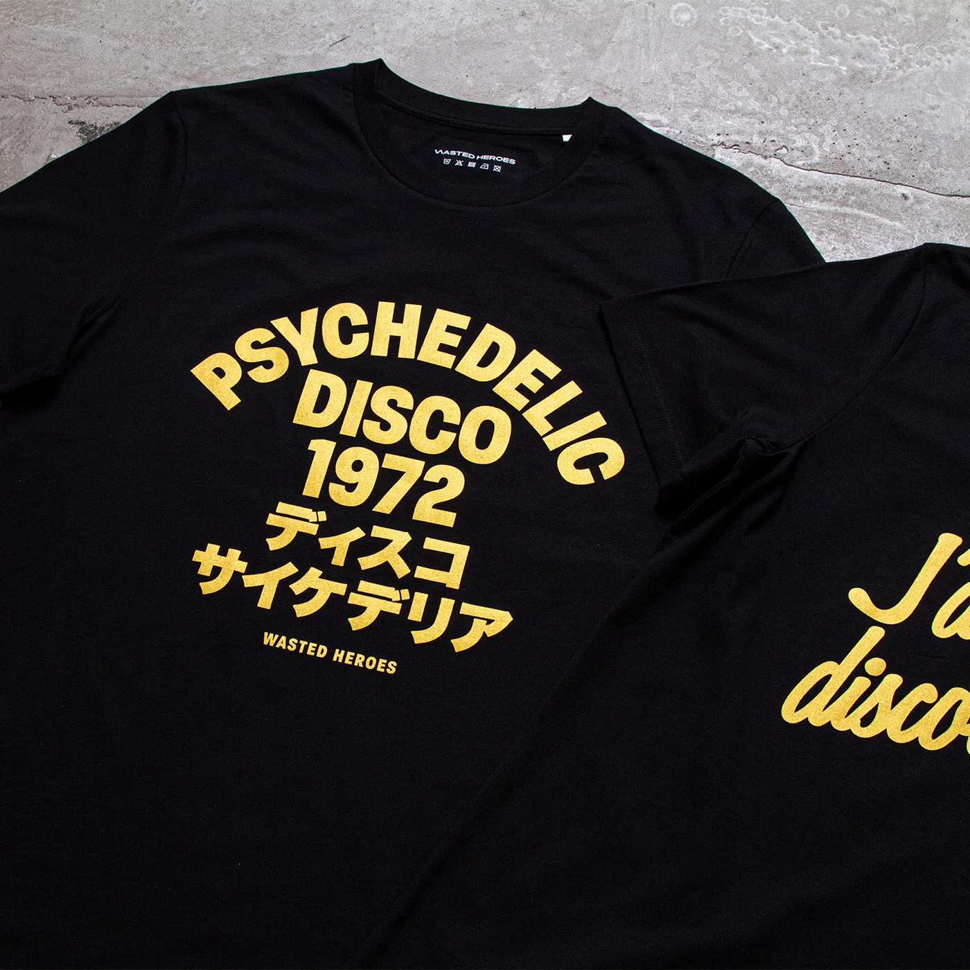 Gold 1972 Psychedelic Disco Front Print - Tshirt - Black