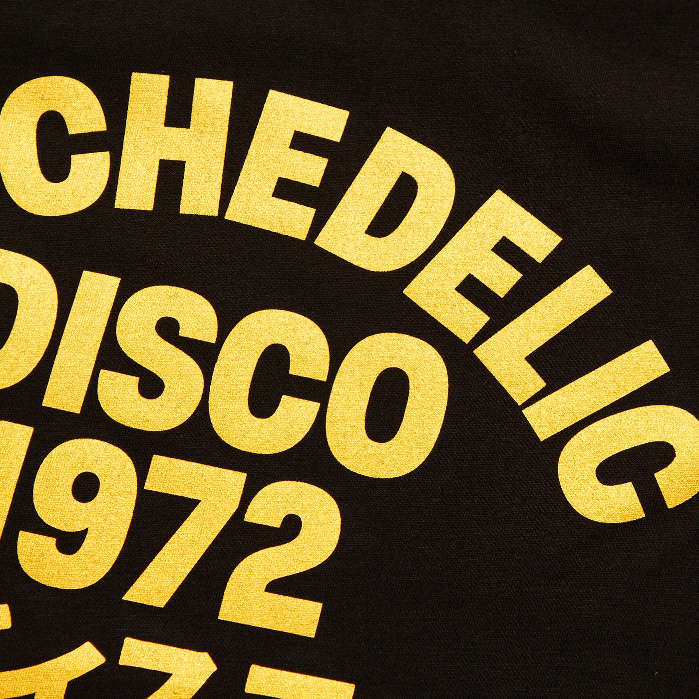 Gold 1972 Psychedelic Disco Front Print - Tshirt - Black