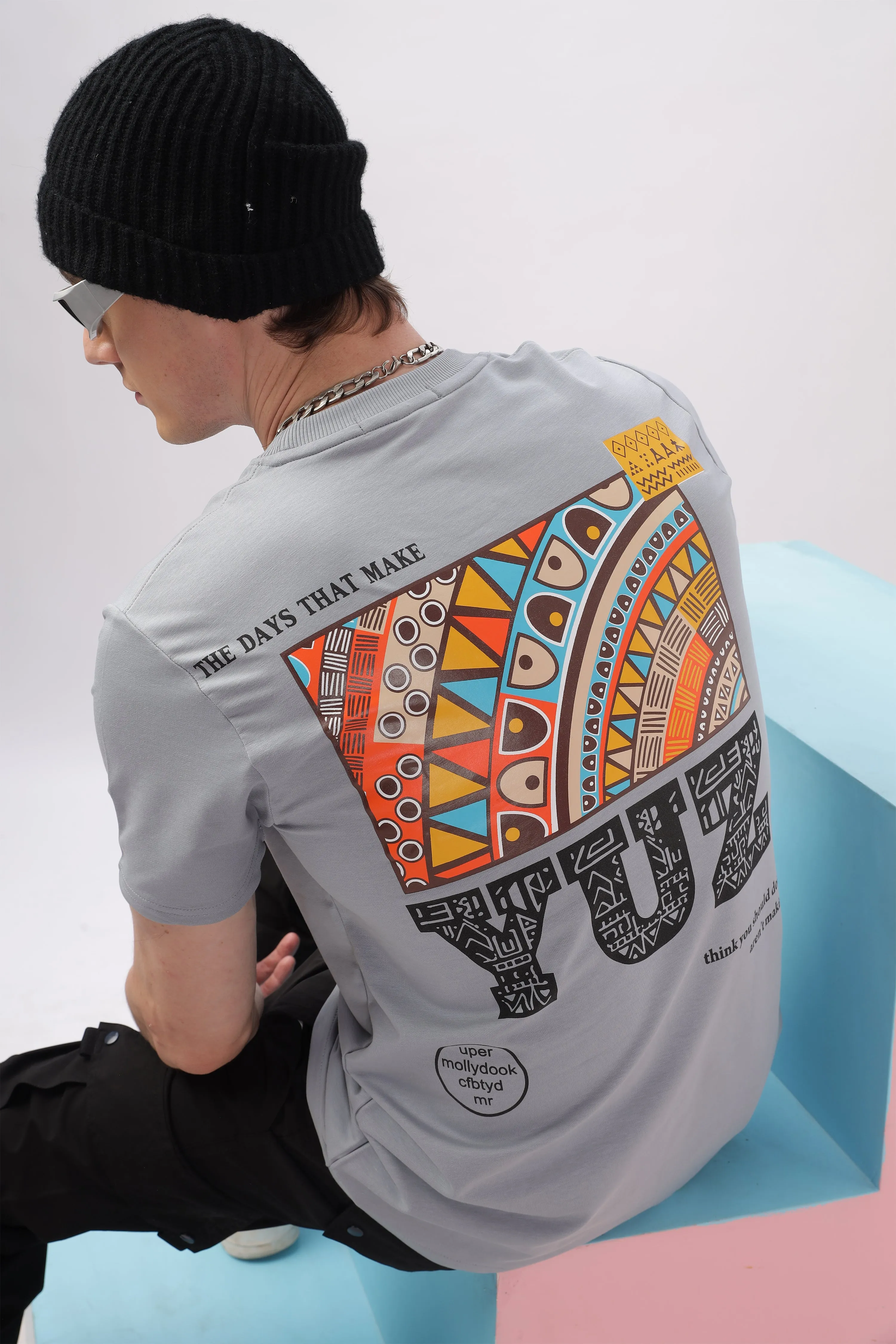 Graphic Printed Half Sleeve Grey T-shirt