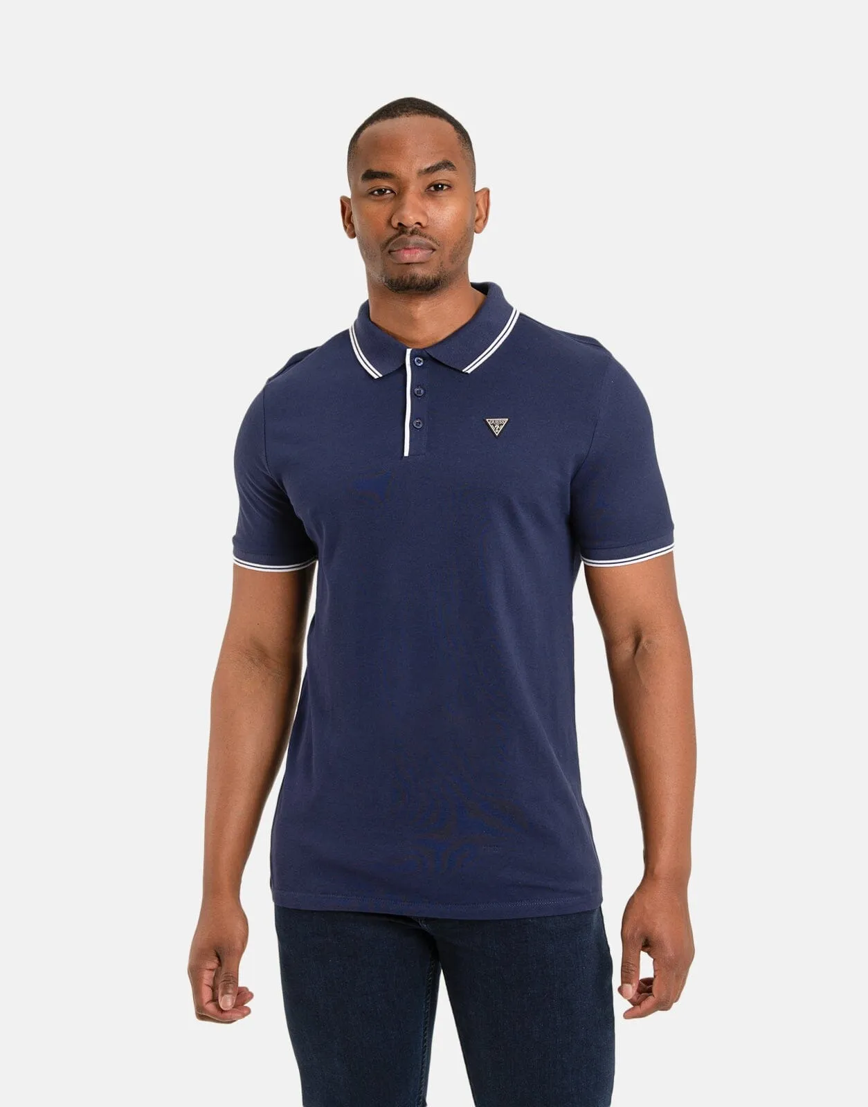 Guess Tipped Core Polo Shirt Blue