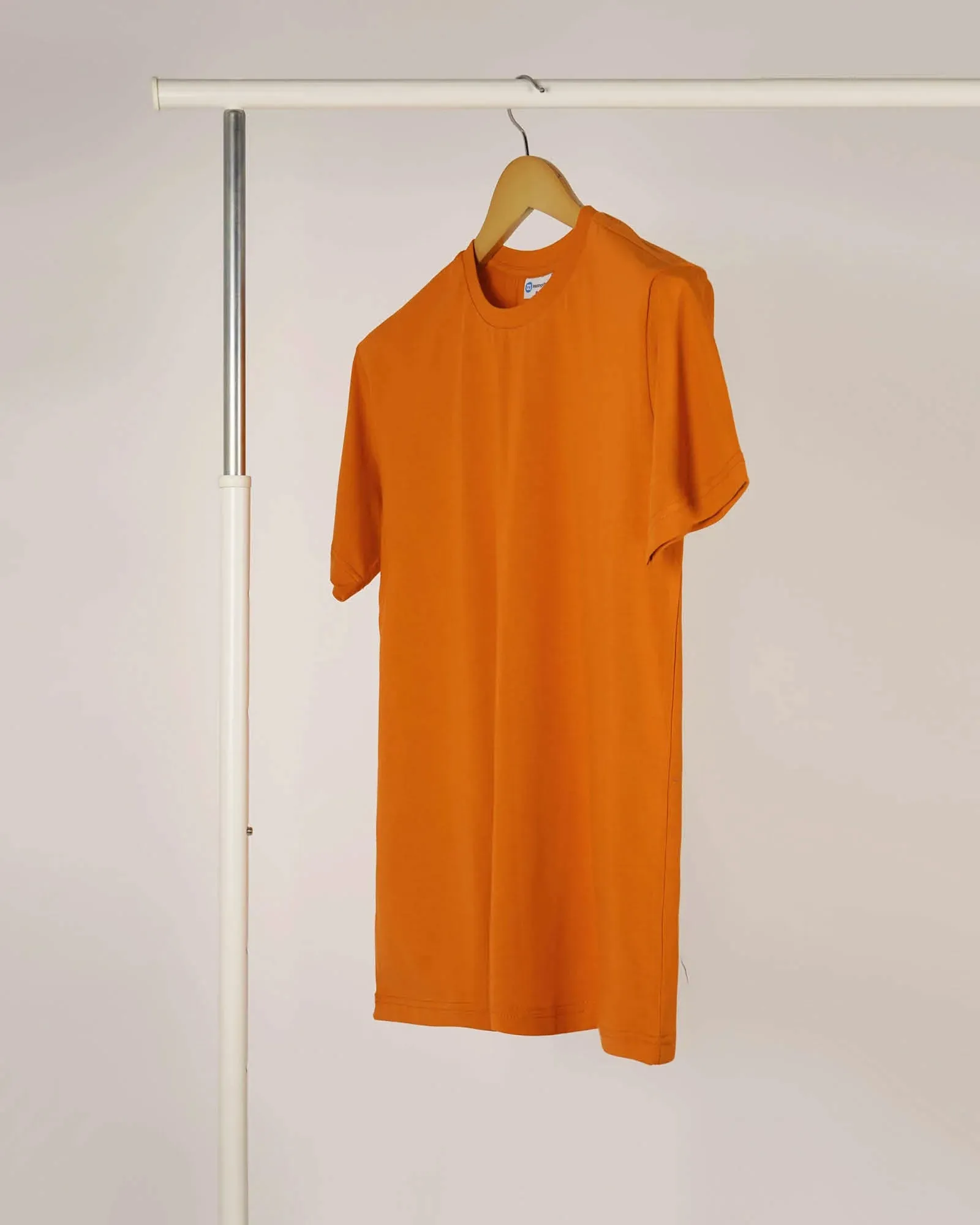 Half Sleeves Crew Neck: Orange