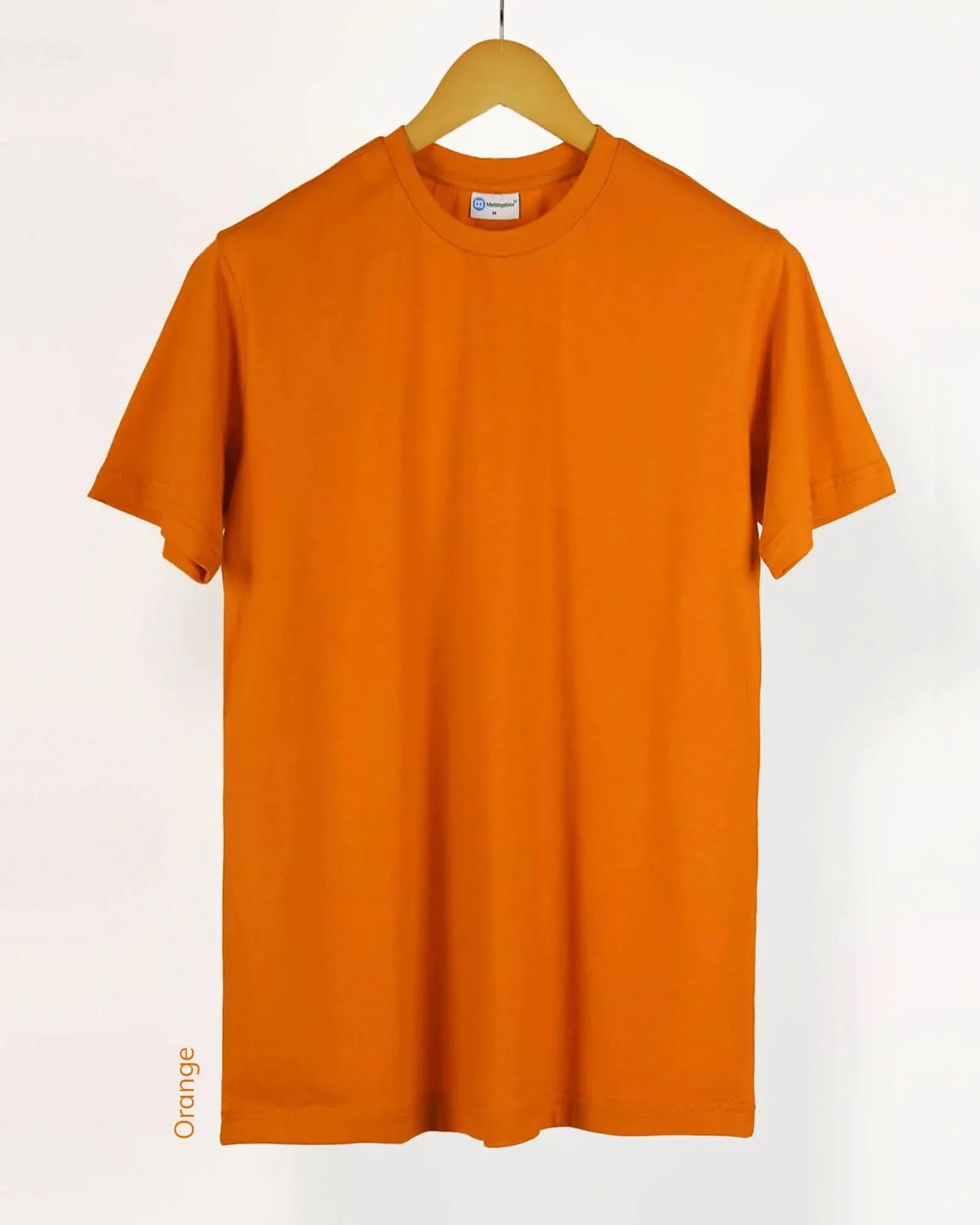 Half Sleeves Crew Neck: Orange