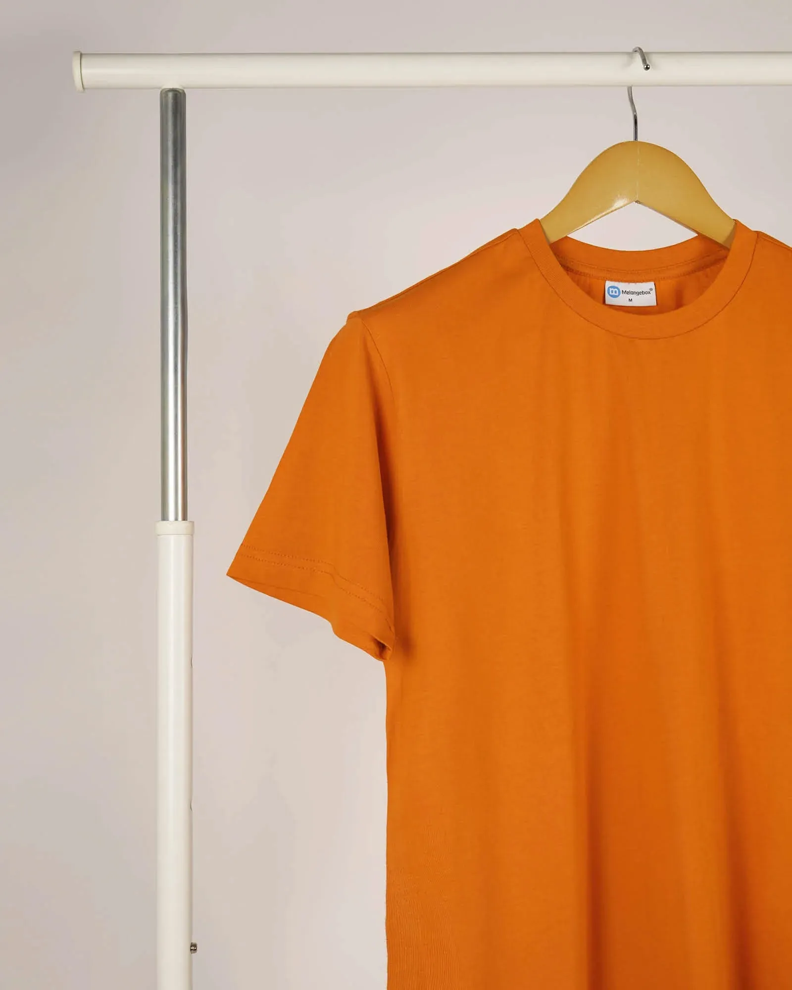 Half Sleeves Crew Neck: Orange