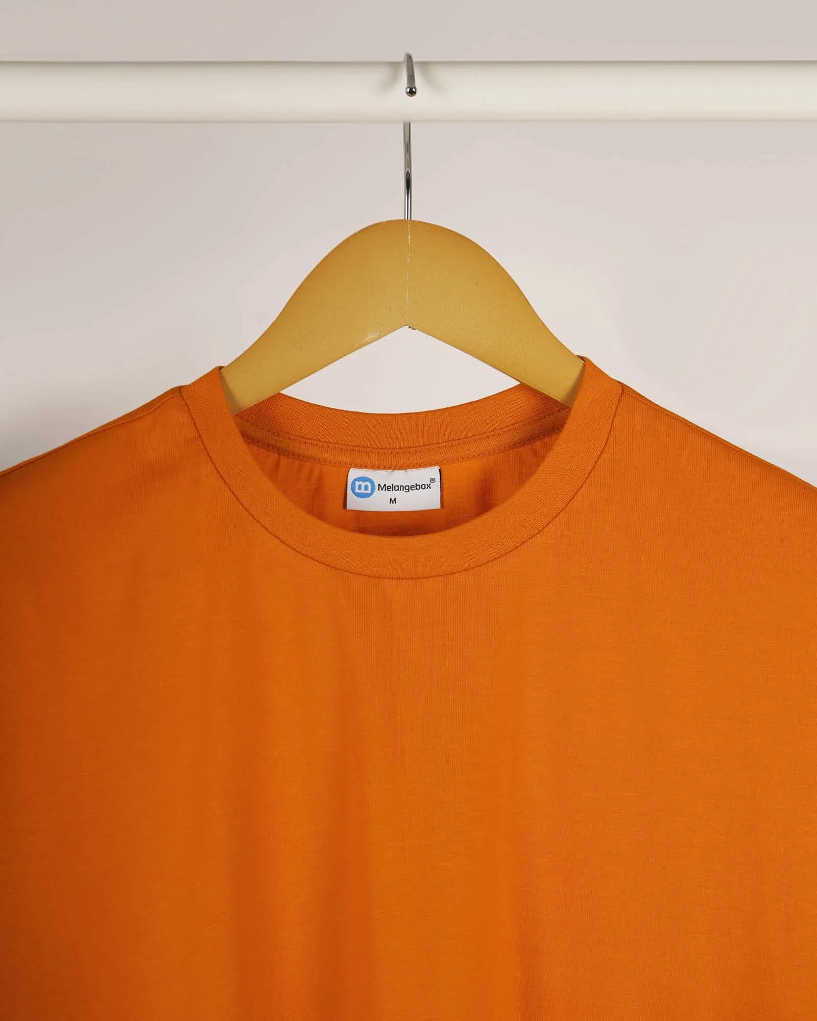 Half Sleeves Crew Neck: Orange