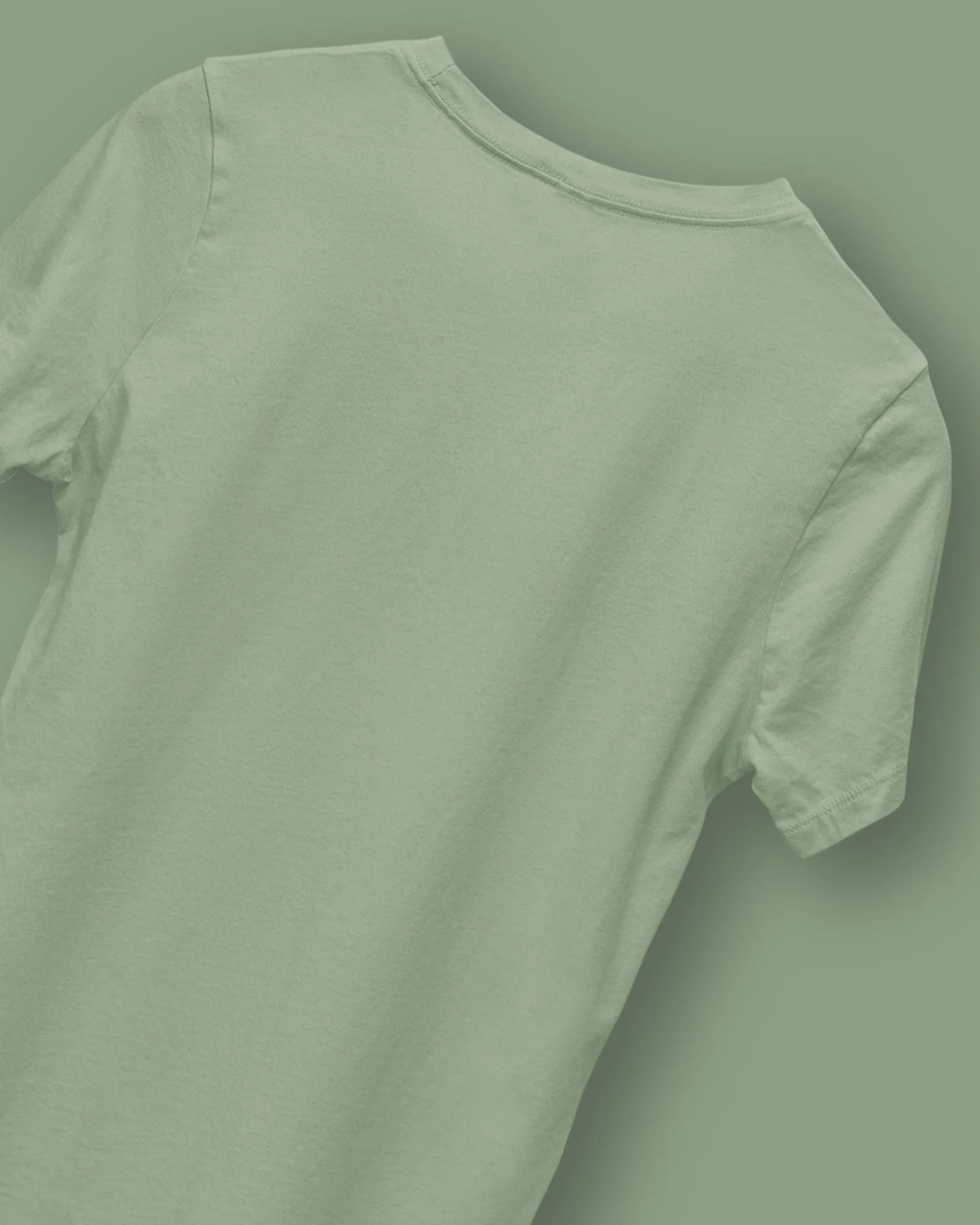 Half Sleeves Crew Neck: Sage Green