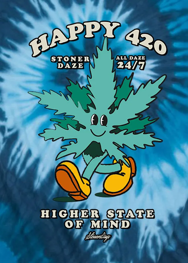 Happy 420 Blue Tie dye