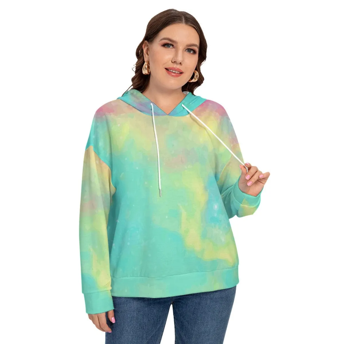 Heroic Hue Women's Long Sleeve Sweatshirt With Hood(Plus Size)