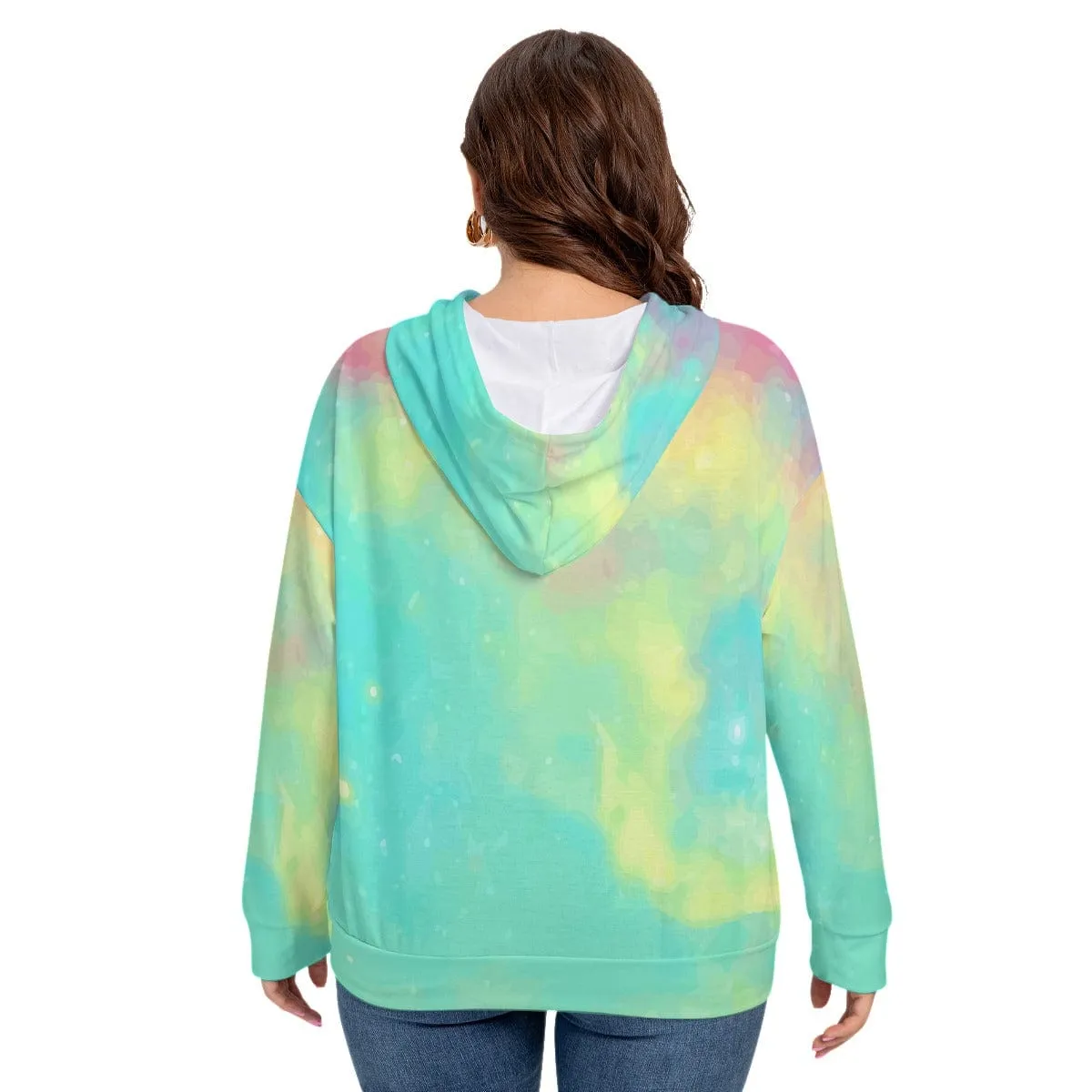 Heroic Hue Women's Long Sleeve Sweatshirt With Hood(Plus Size)