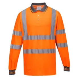 Hi Viz Cotton Comfort Polo shirt Long Sleeve RIS 3279 - S271