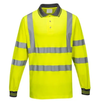 Hi Viz Cotton Comfort Polo shirt Long Sleeve RIS 3279 - S271