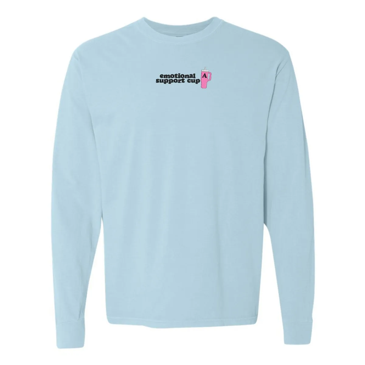 Initial 'Emotional Support Cup' Long Sleeve T-Shirt