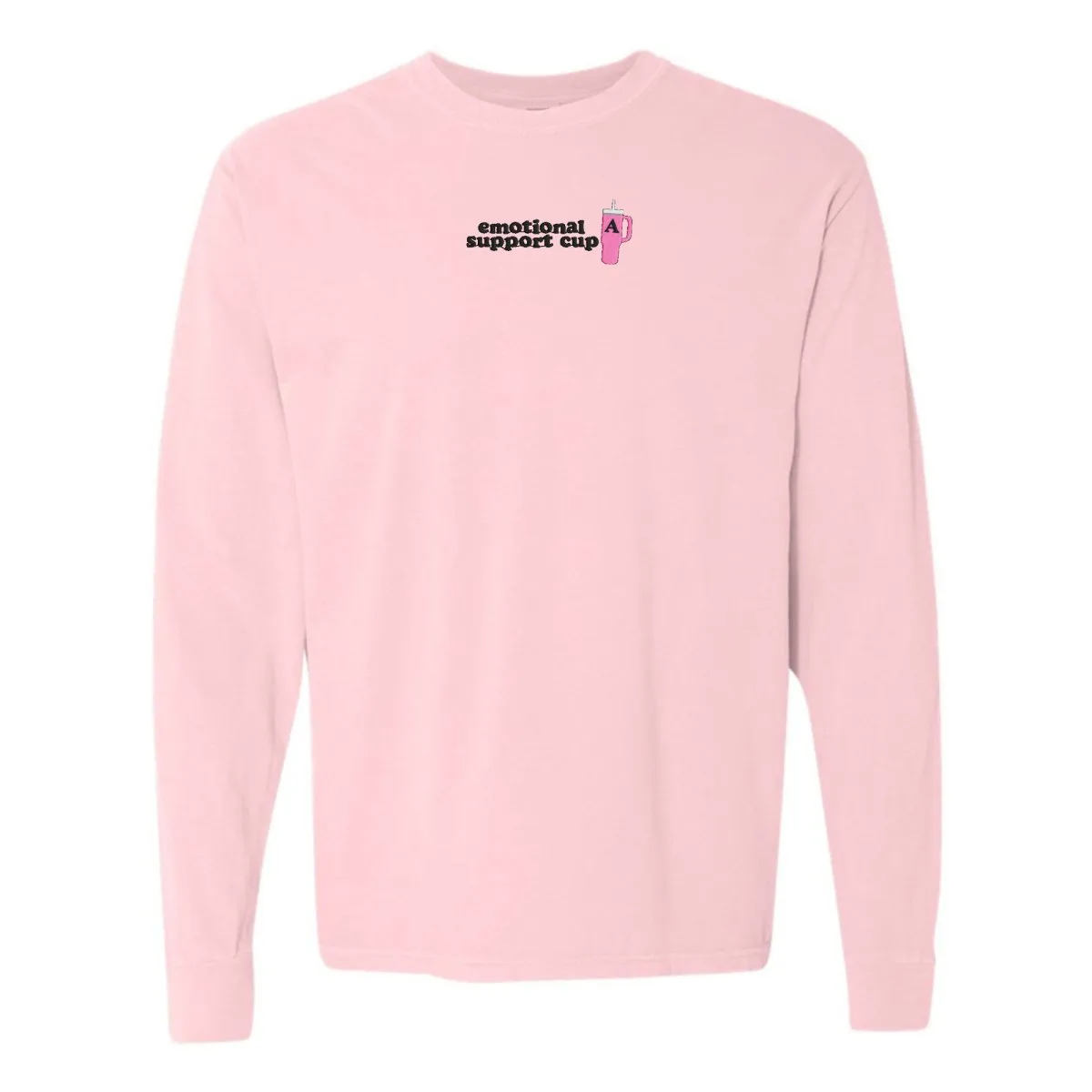 Initial 'Emotional Support Cup' Long Sleeve T-Shirt