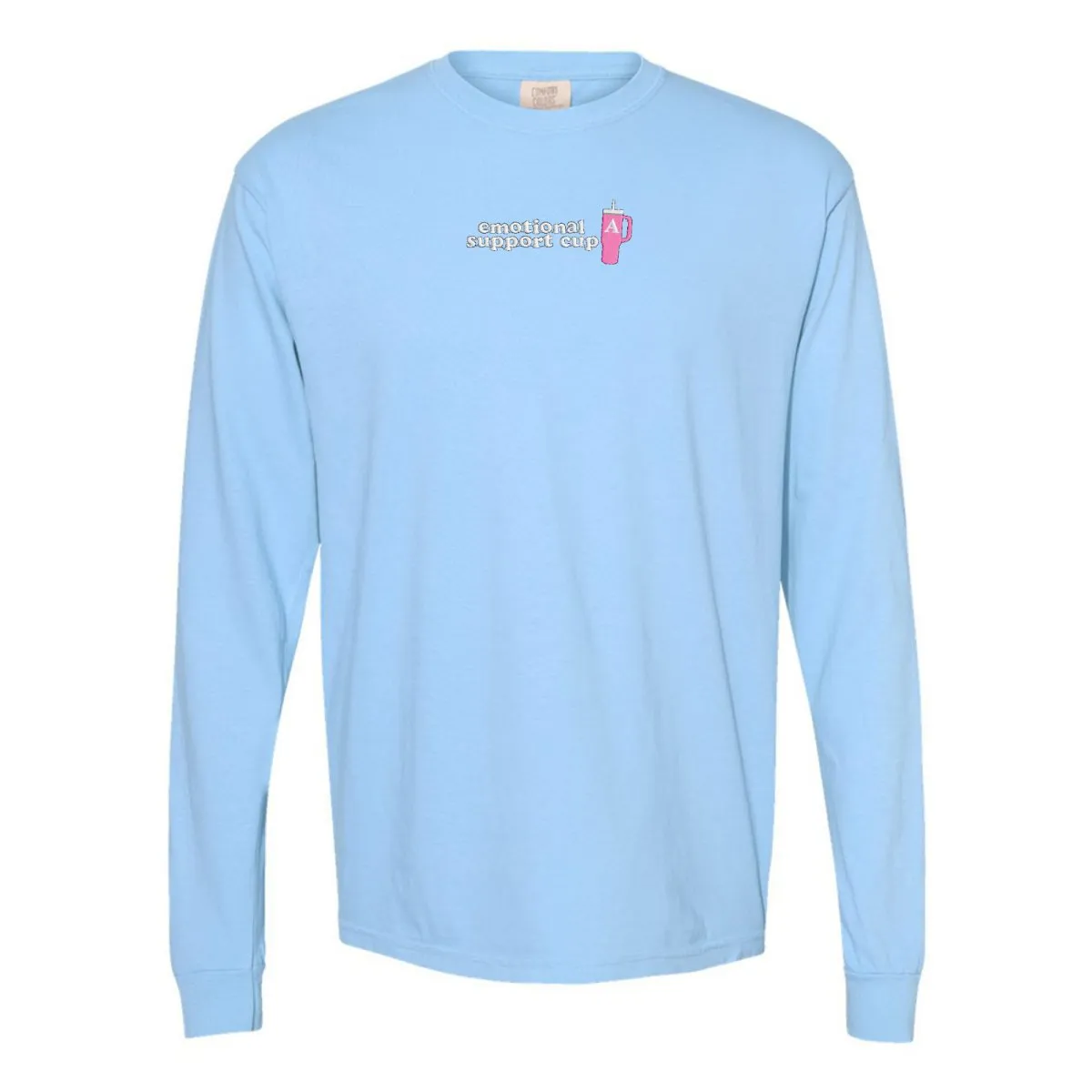 Initial 'Emotional Support Cup' Long Sleeve T-Shirt