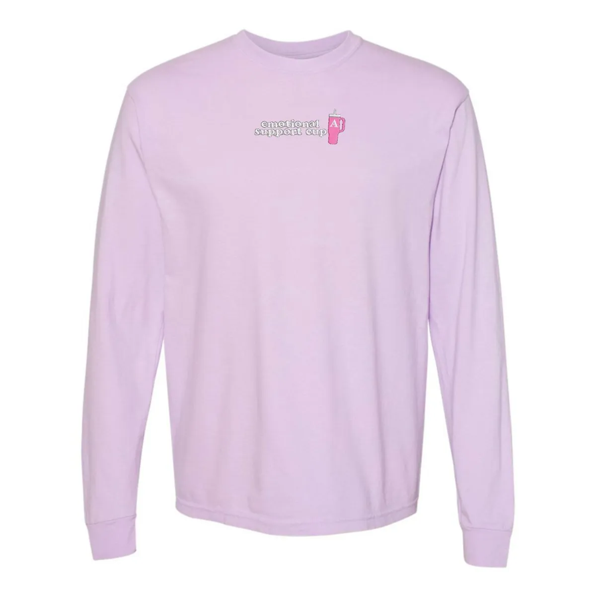 Initial 'Emotional Support Cup' Long Sleeve T-Shirt