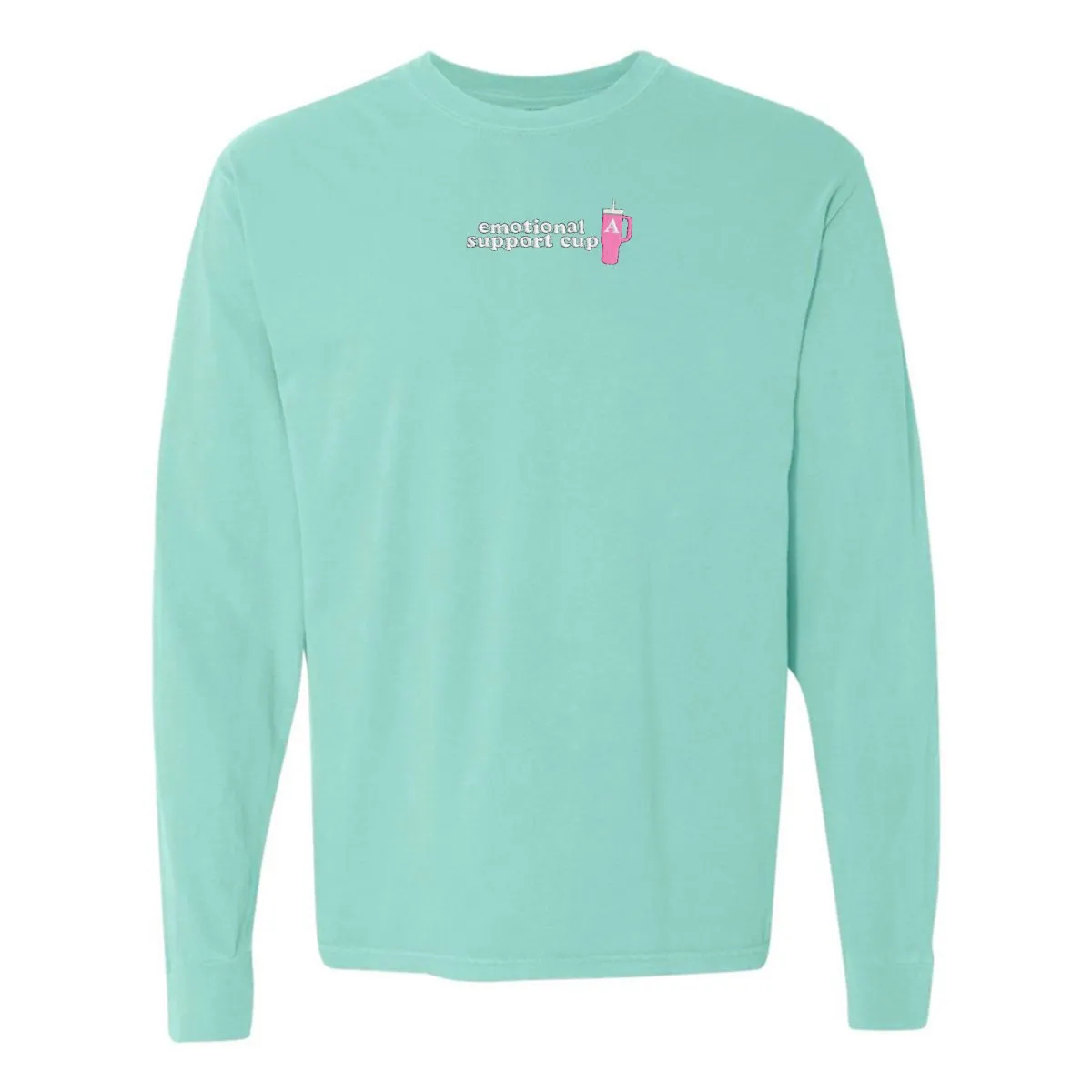 Initial 'Emotional Support Cup' Long Sleeve T-Shirt