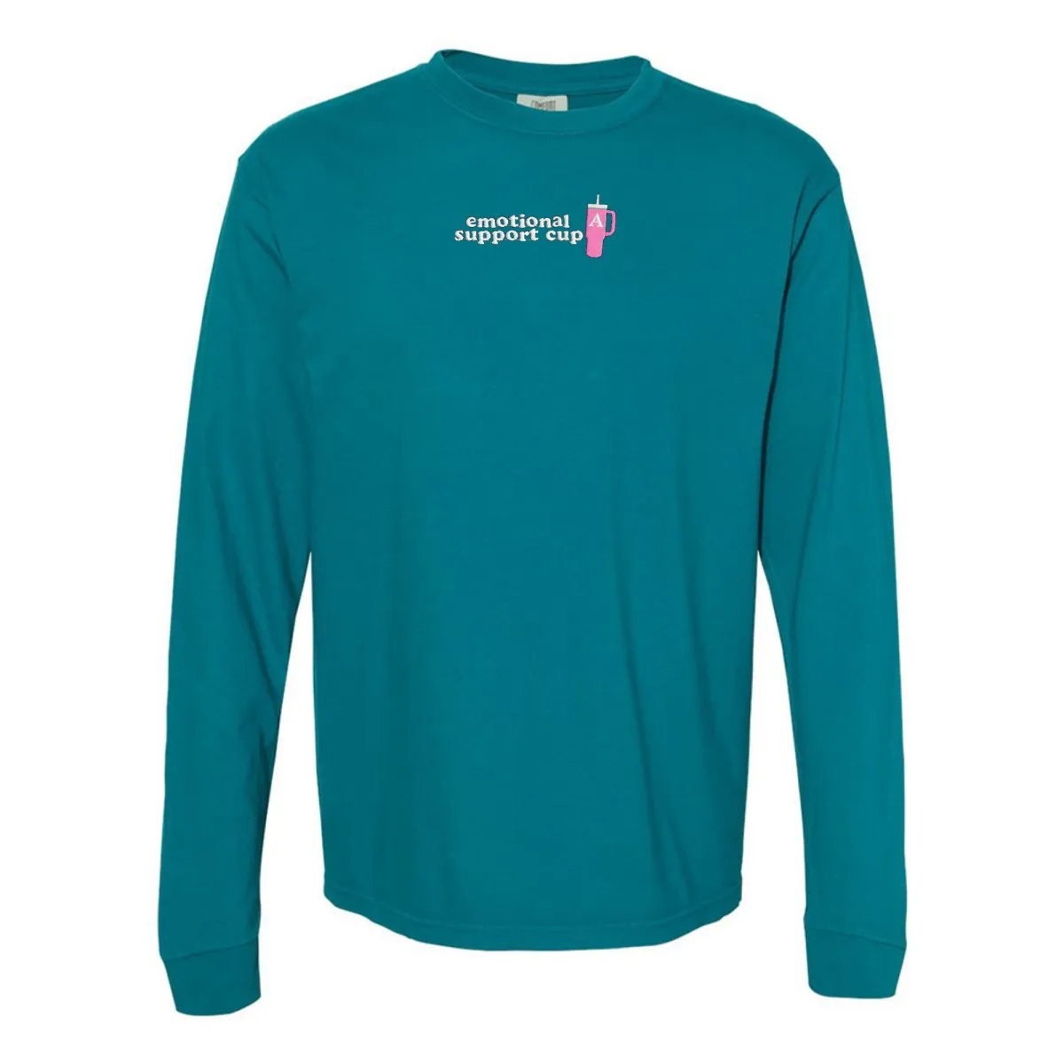 Initial 'Emotional Support Cup' Long Sleeve T-Shirt