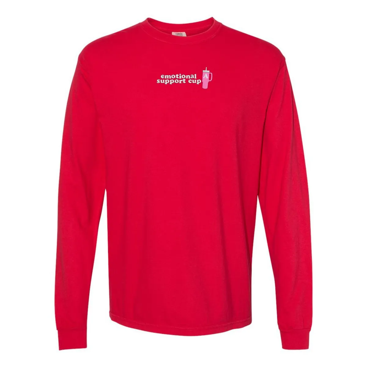 Initial 'Emotional Support Cup' Long Sleeve T-Shirt