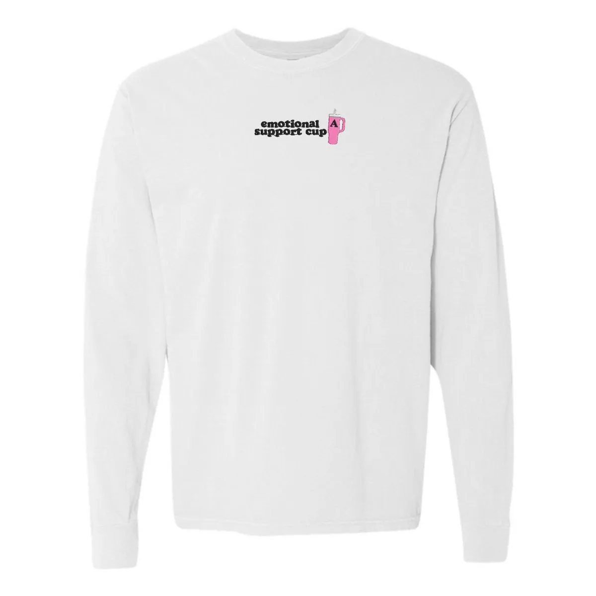 Initial 'Emotional Support Cup' Long Sleeve T-Shirt