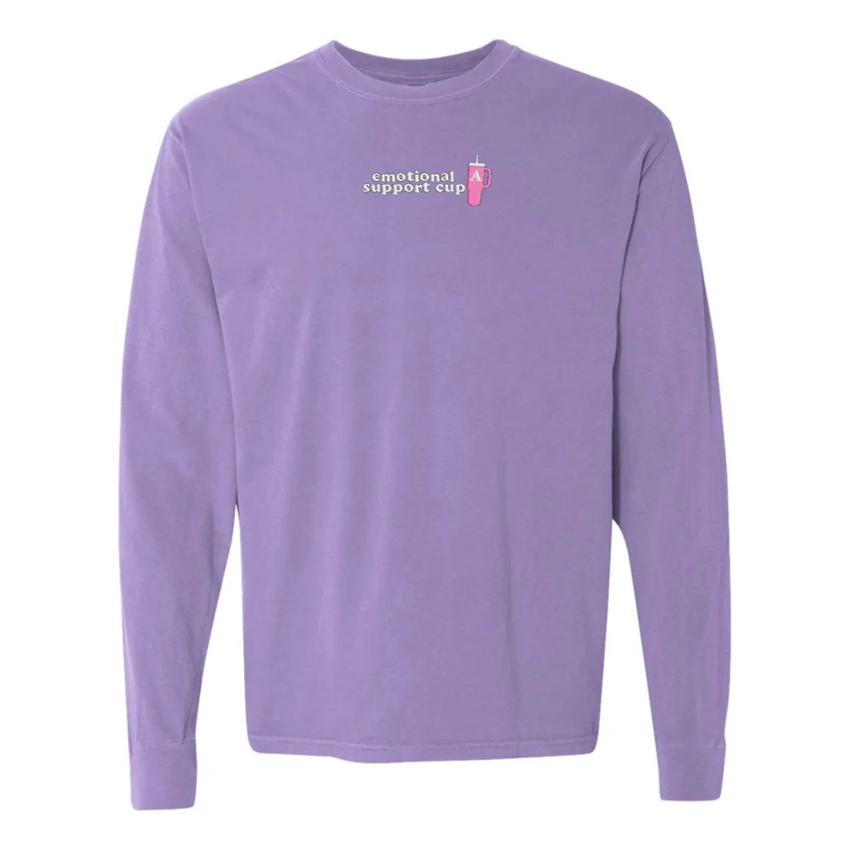 Initial 'Emotional Support Cup' Long Sleeve T-Shirt