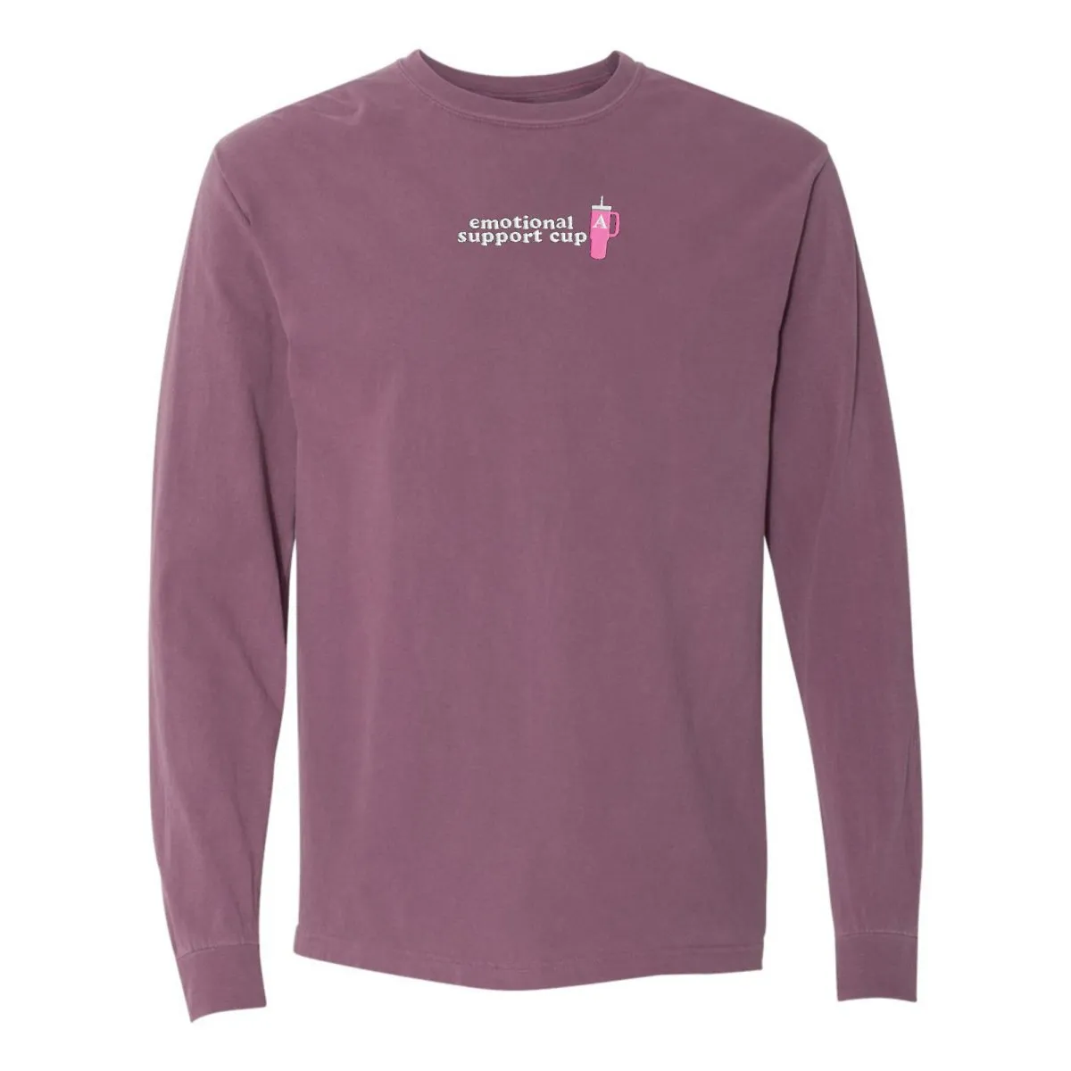 Initial 'Emotional Support Cup' Long Sleeve T-Shirt