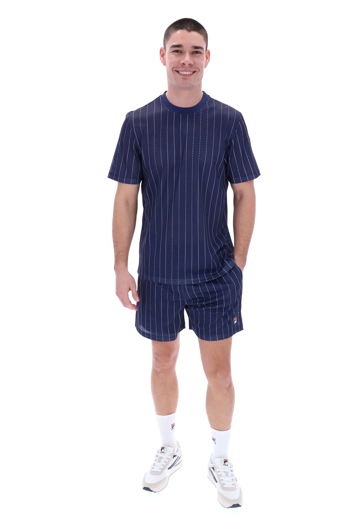 Jair Pin Stripe Mesh T-Shirt