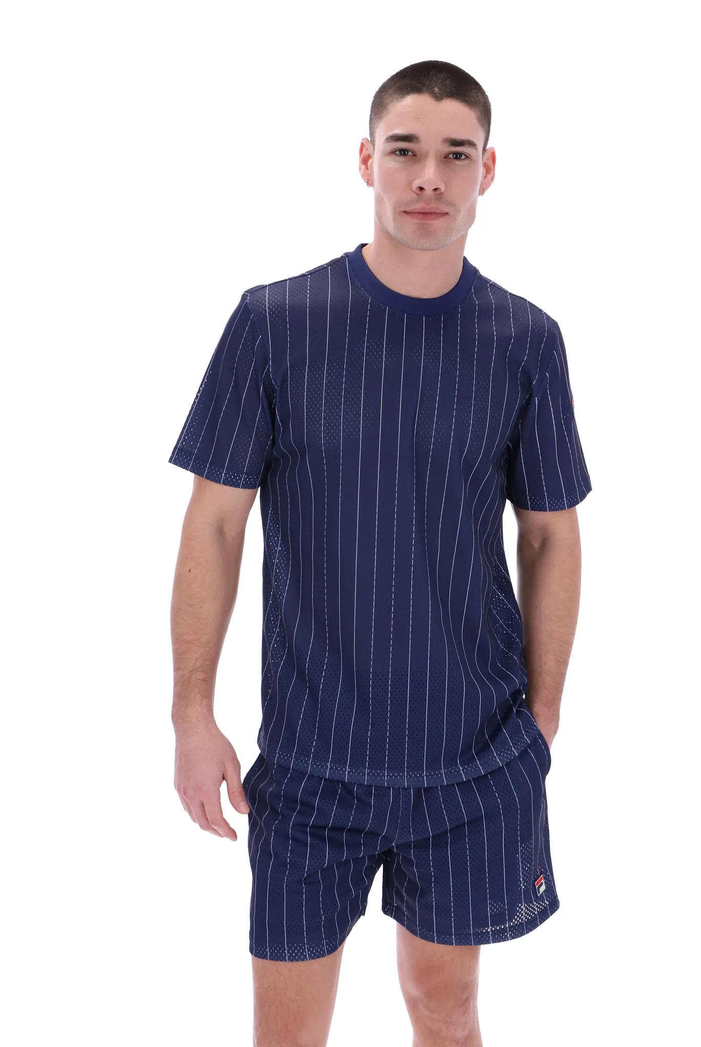 Jair Pin Stripe Mesh T-Shirt