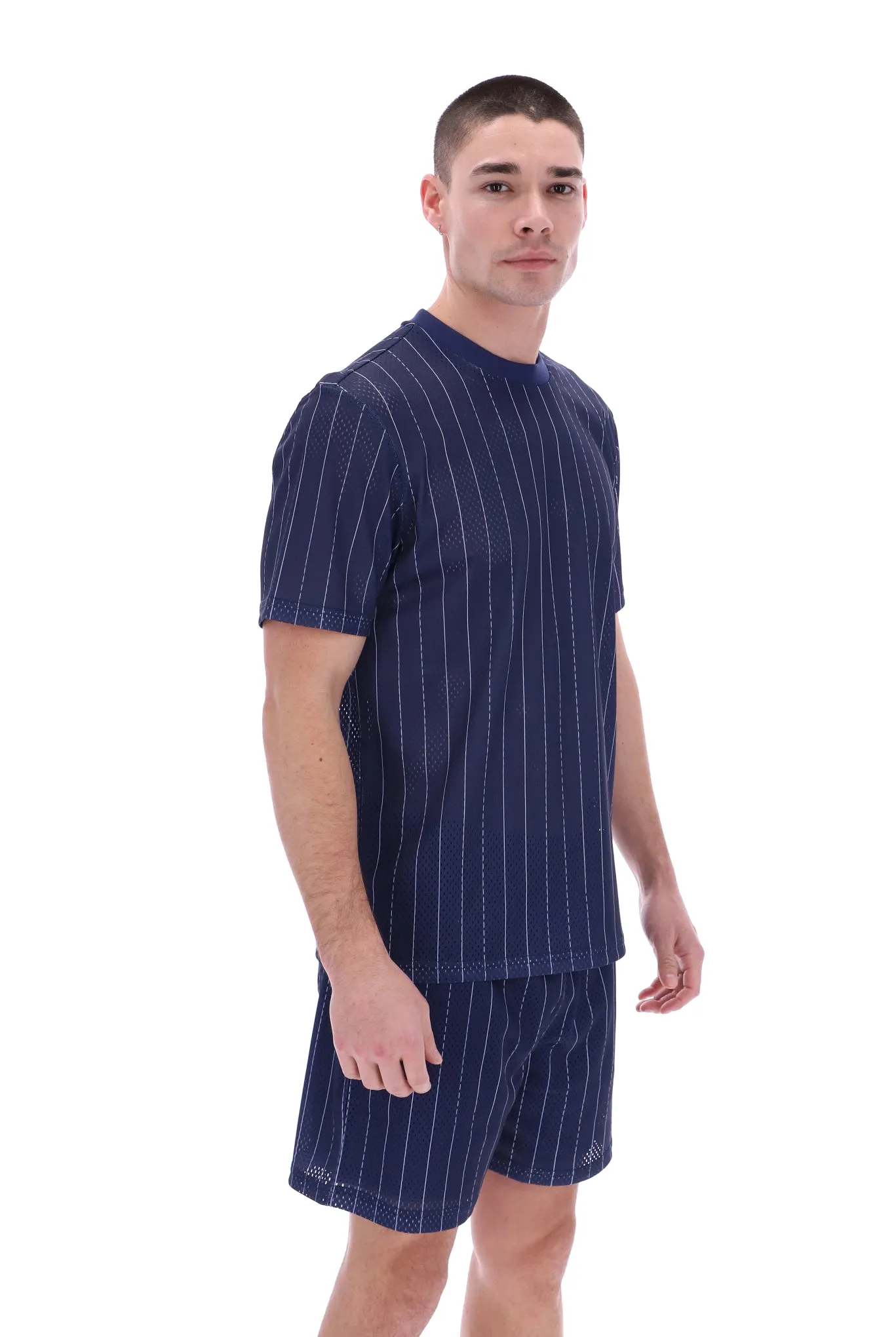 Jair Pin Stripe Mesh T-Shirt