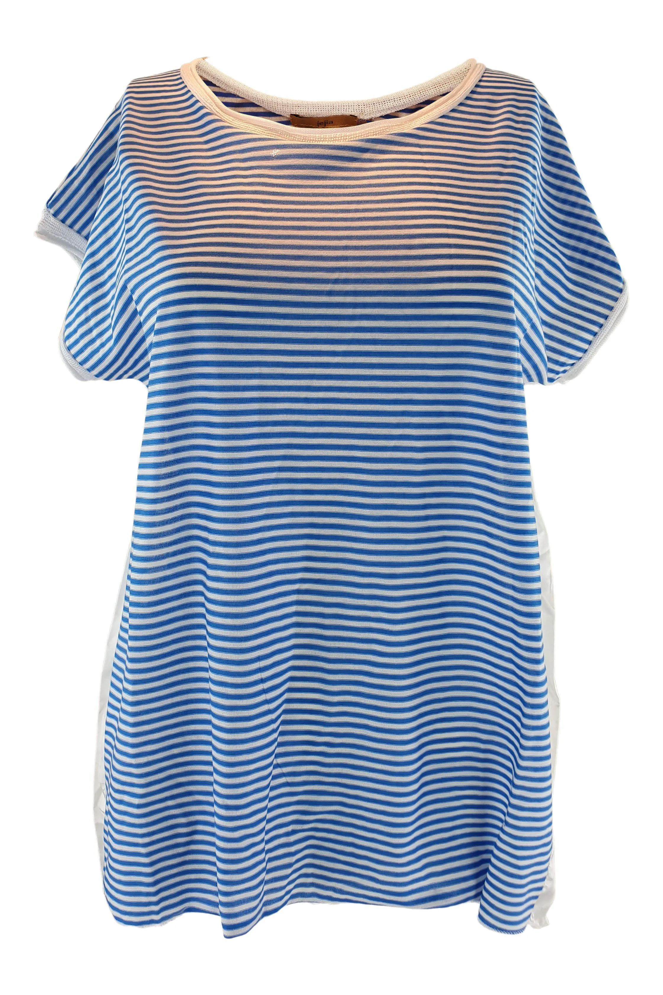 JEJIA Cotton and Vicose Blend Blue Striped Clown Shirt (IT 42)