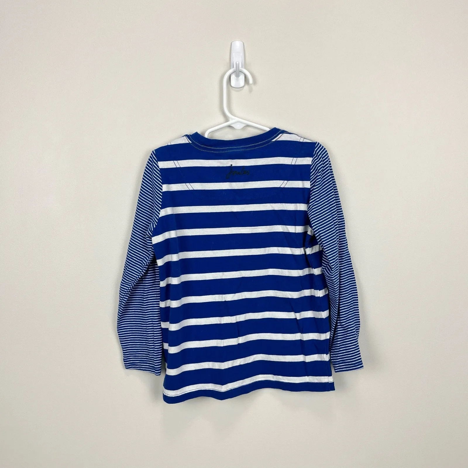 Joules Blue and White Striped Tee 5-6