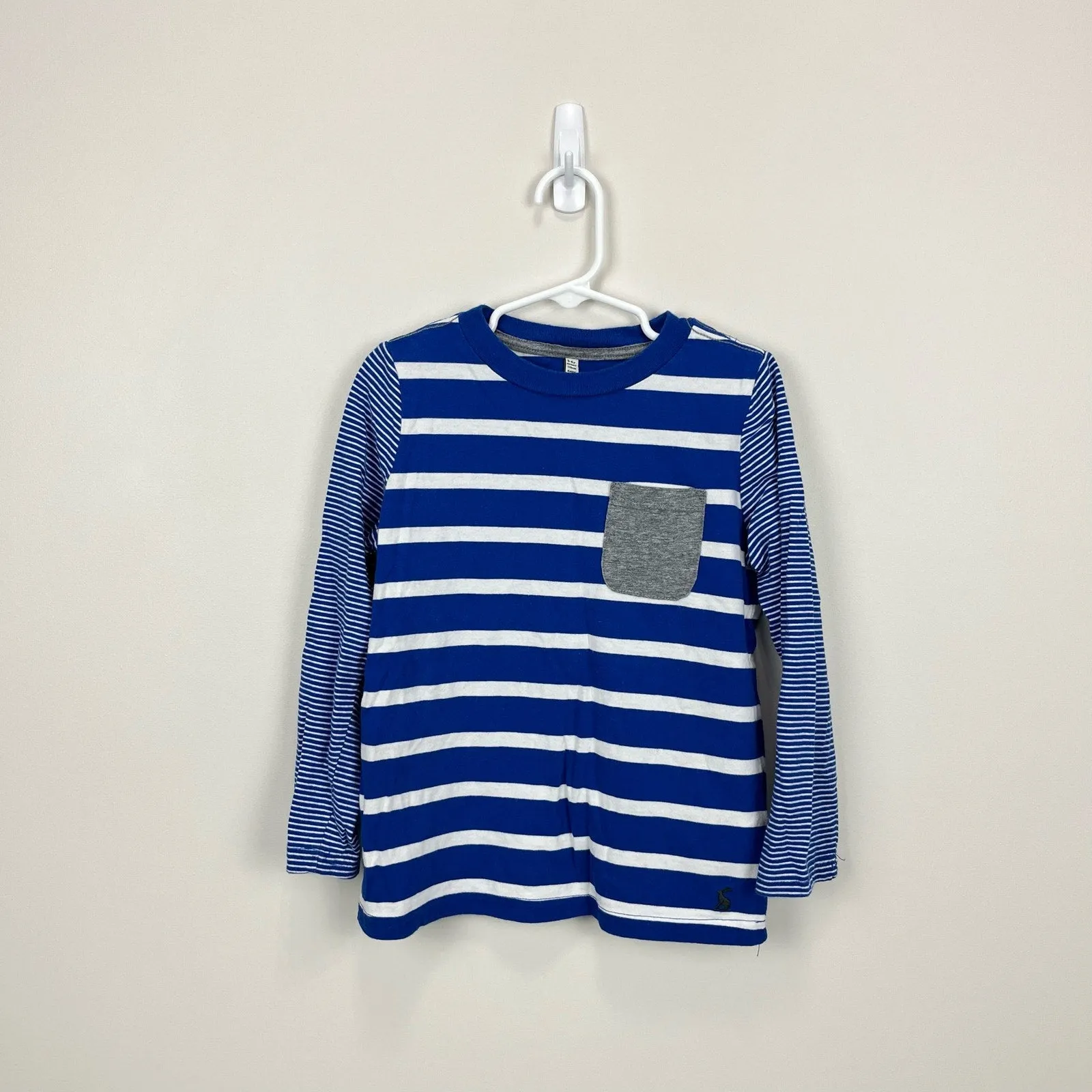 Joules Blue and White Striped Tee 5-6