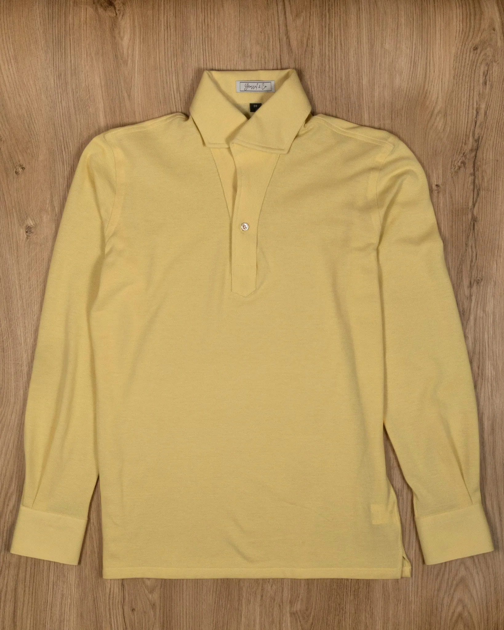 Kai Stretch-Cotton Pique Long Sleeve Polo Shirt