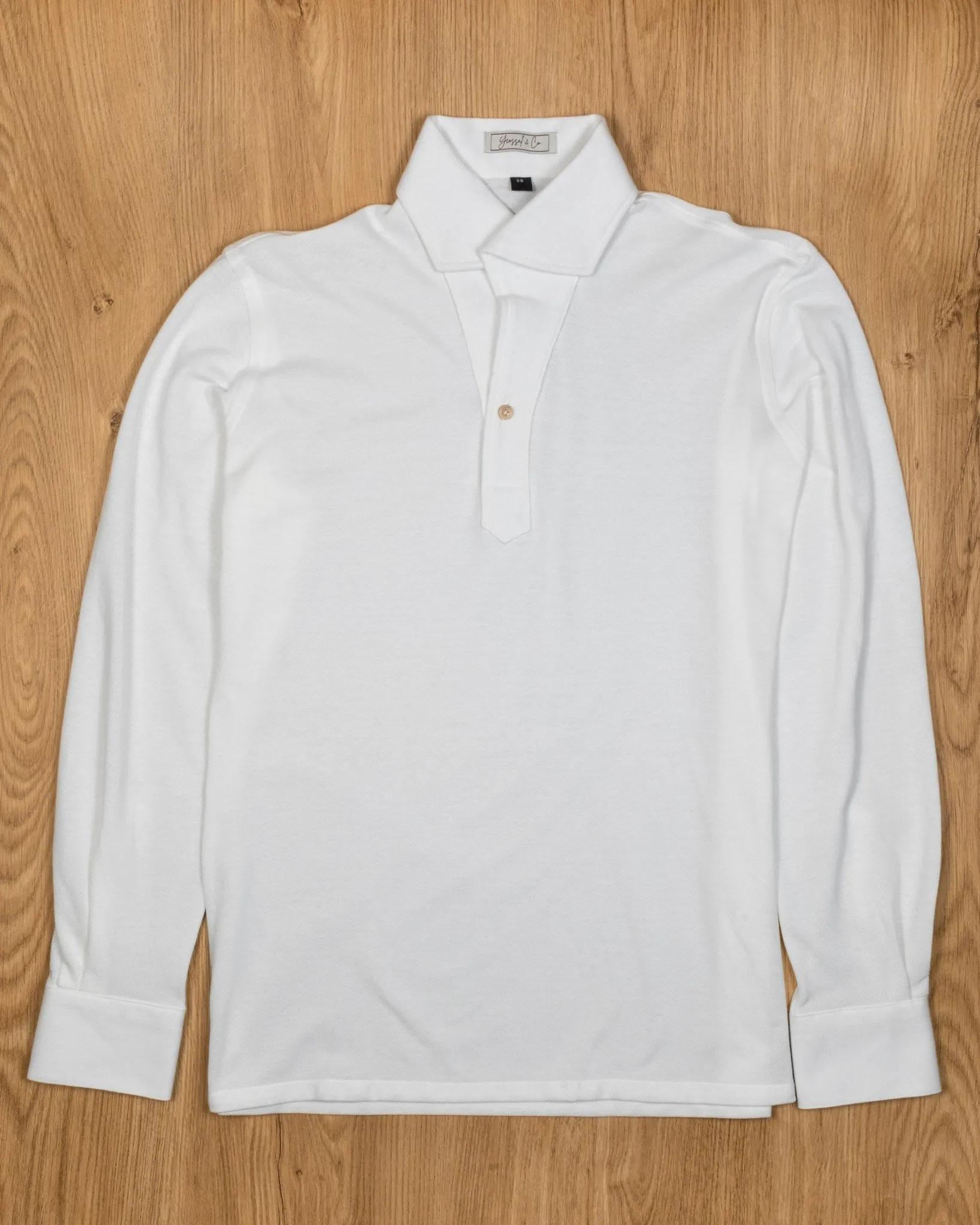 Kai Stretch-Cotton Pique Long Sleeve Polo Shirt