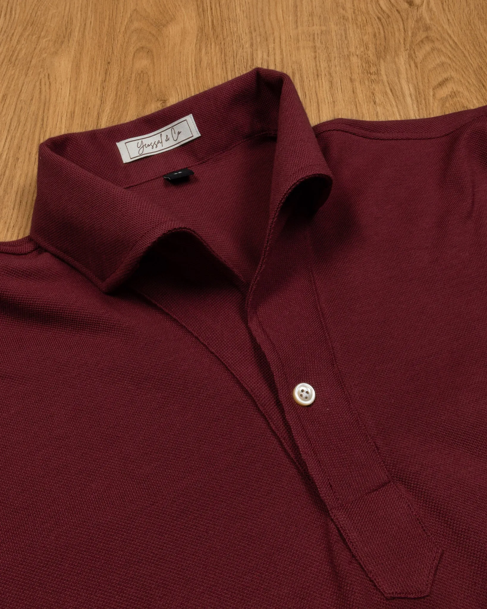 Kai Stretch-Cotton Pique Long Sleeve Polo Shirt