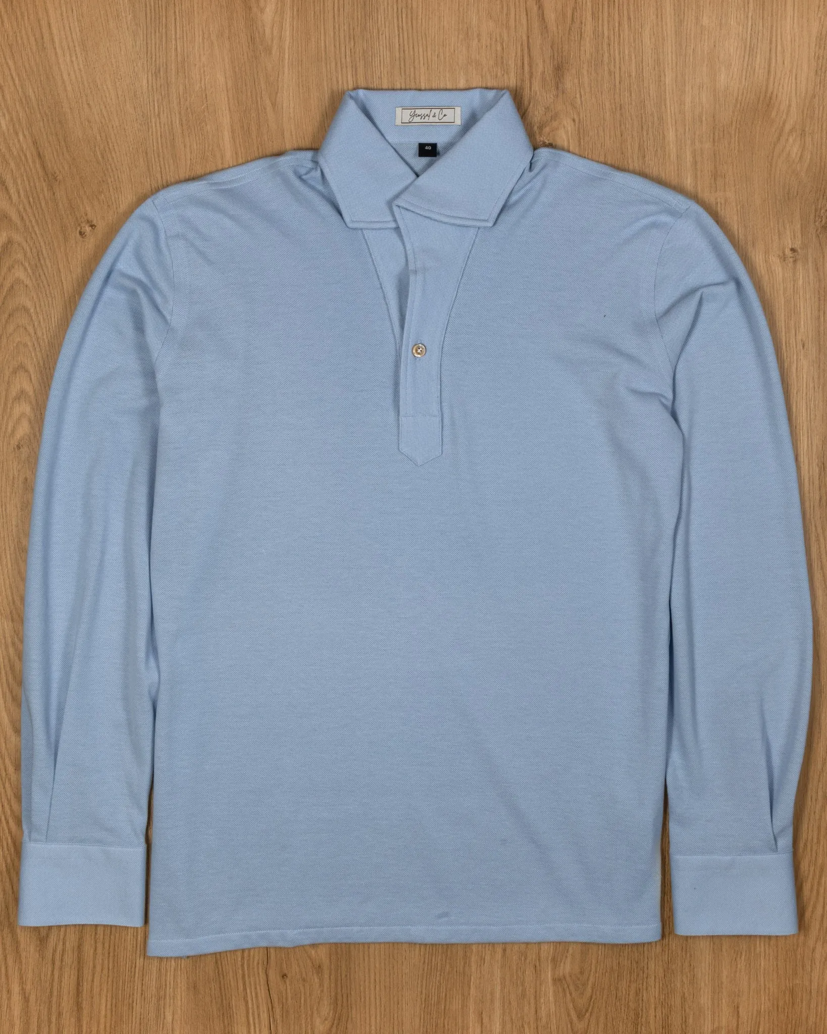 Kai Stretch-Cotton Pique Long Sleeve Polo Shirt