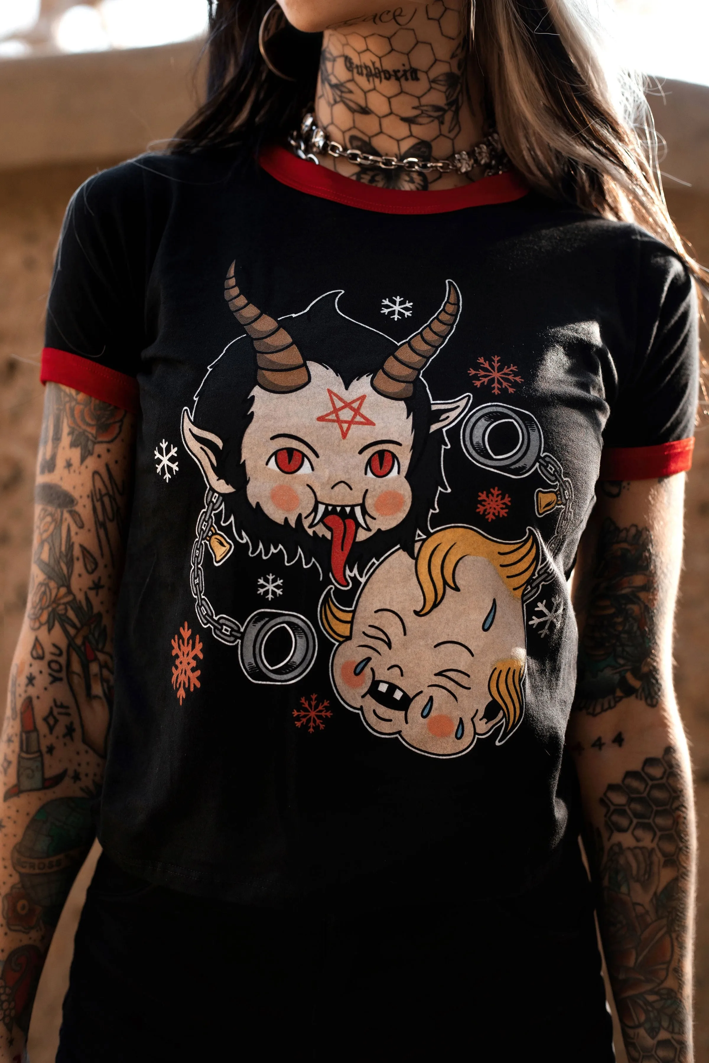 Krampus Kewpie Ringer Tee