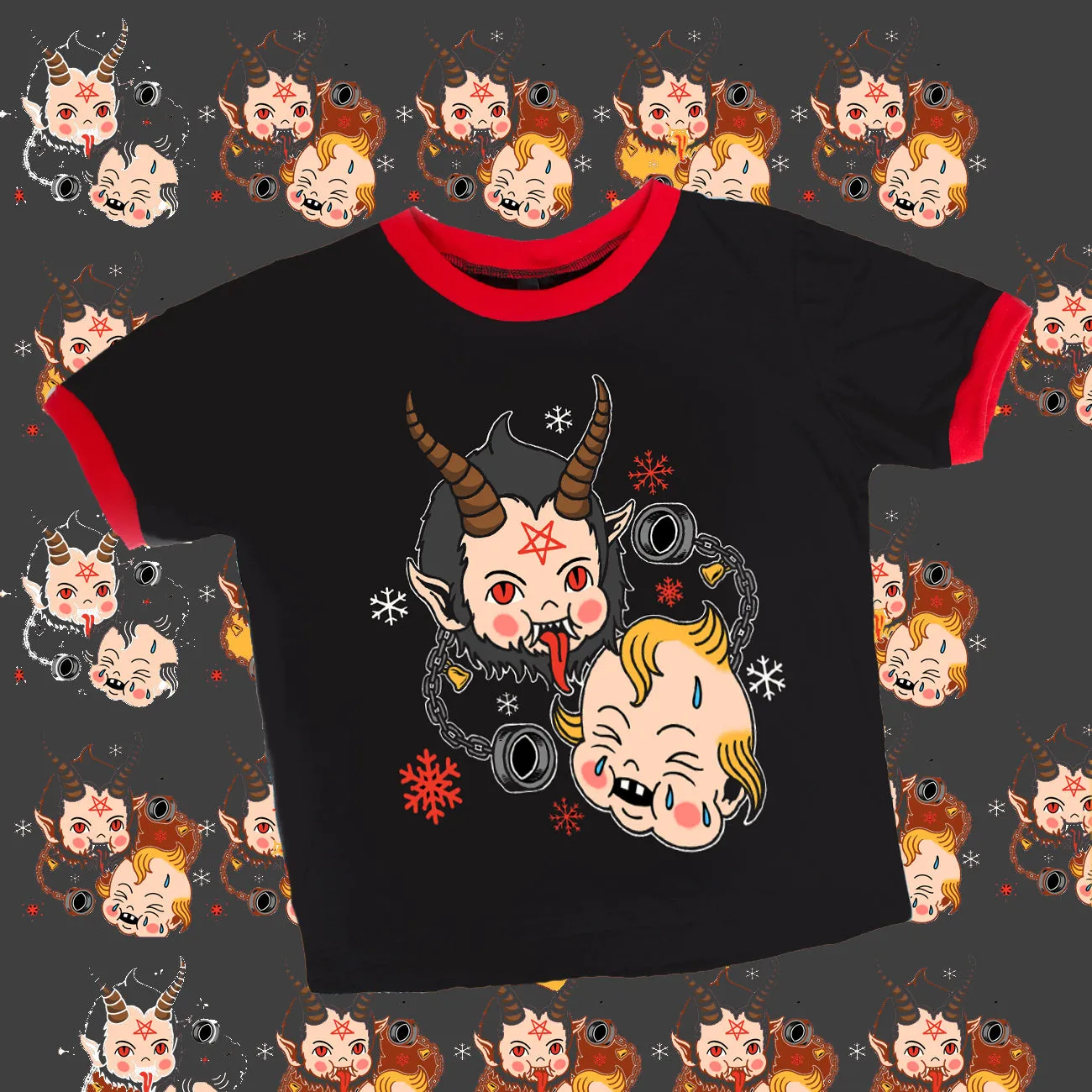 Krampus Kewpie Ringer Tee