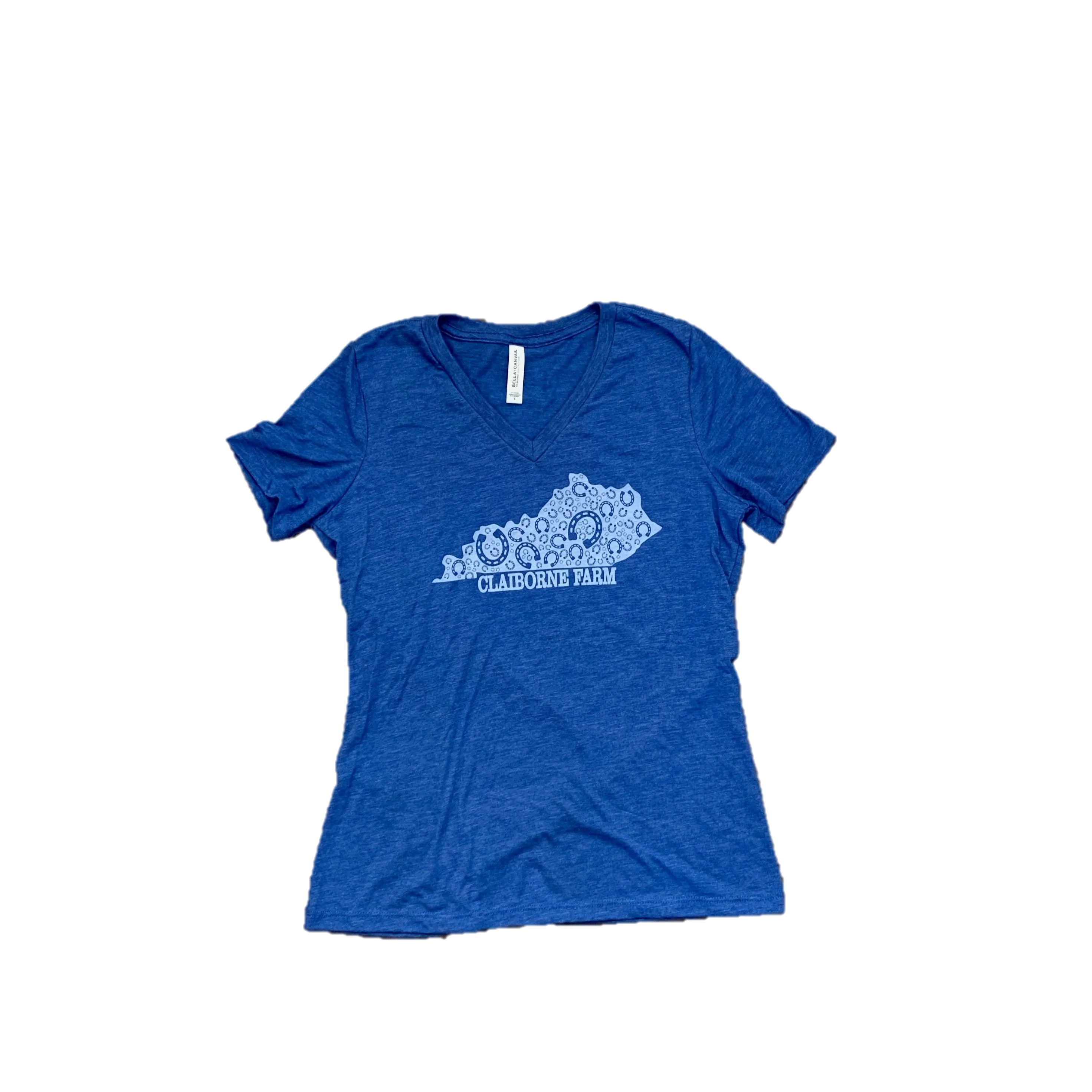 Ladies' Royal Blue Kentucky Horseshoe V-Neck T-Shirt