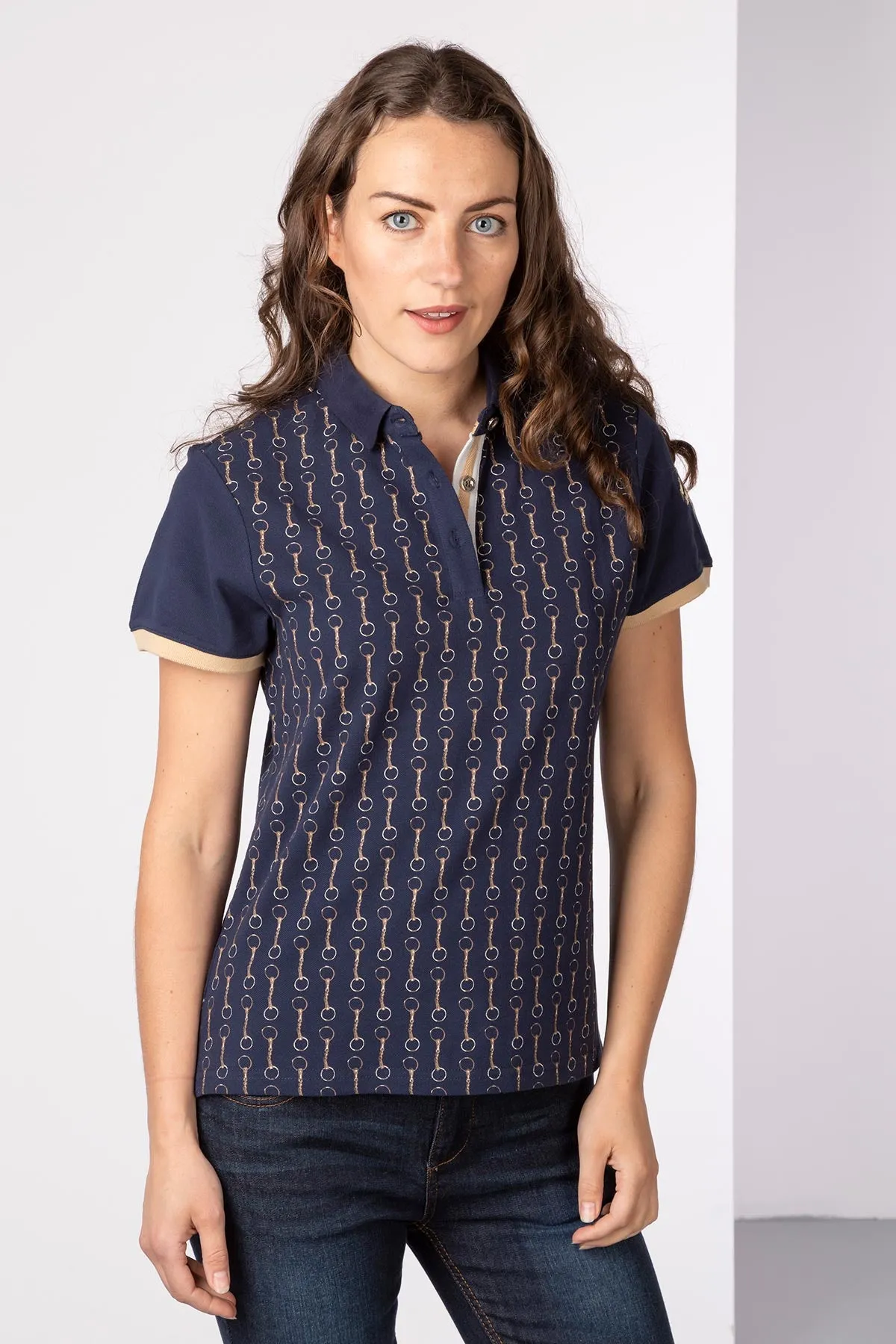 Ladies Snaffle Print Polo Shirt