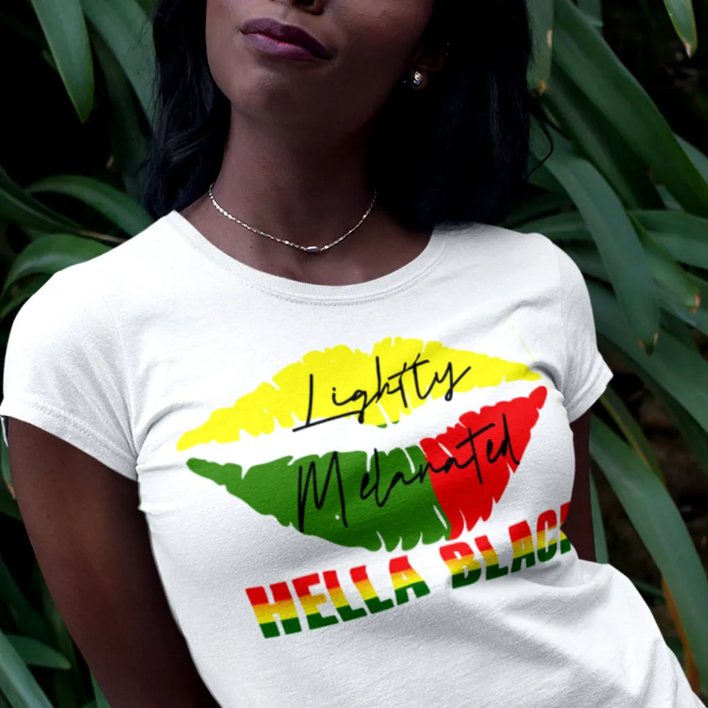 Lightly Melanated & Hella Black TShirt - white