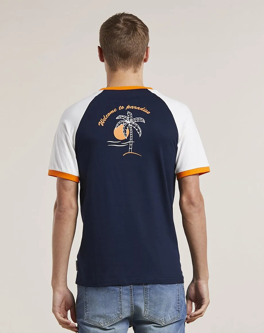 LOCKIE RAGLAN SLEEVE MENS T-SHIRT | NAVY